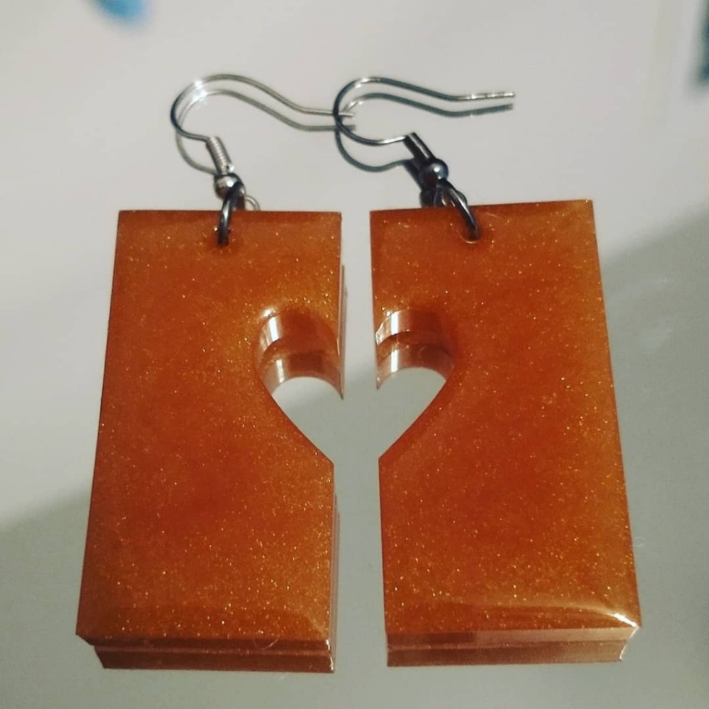 Glittery Heart Shaped Earrings